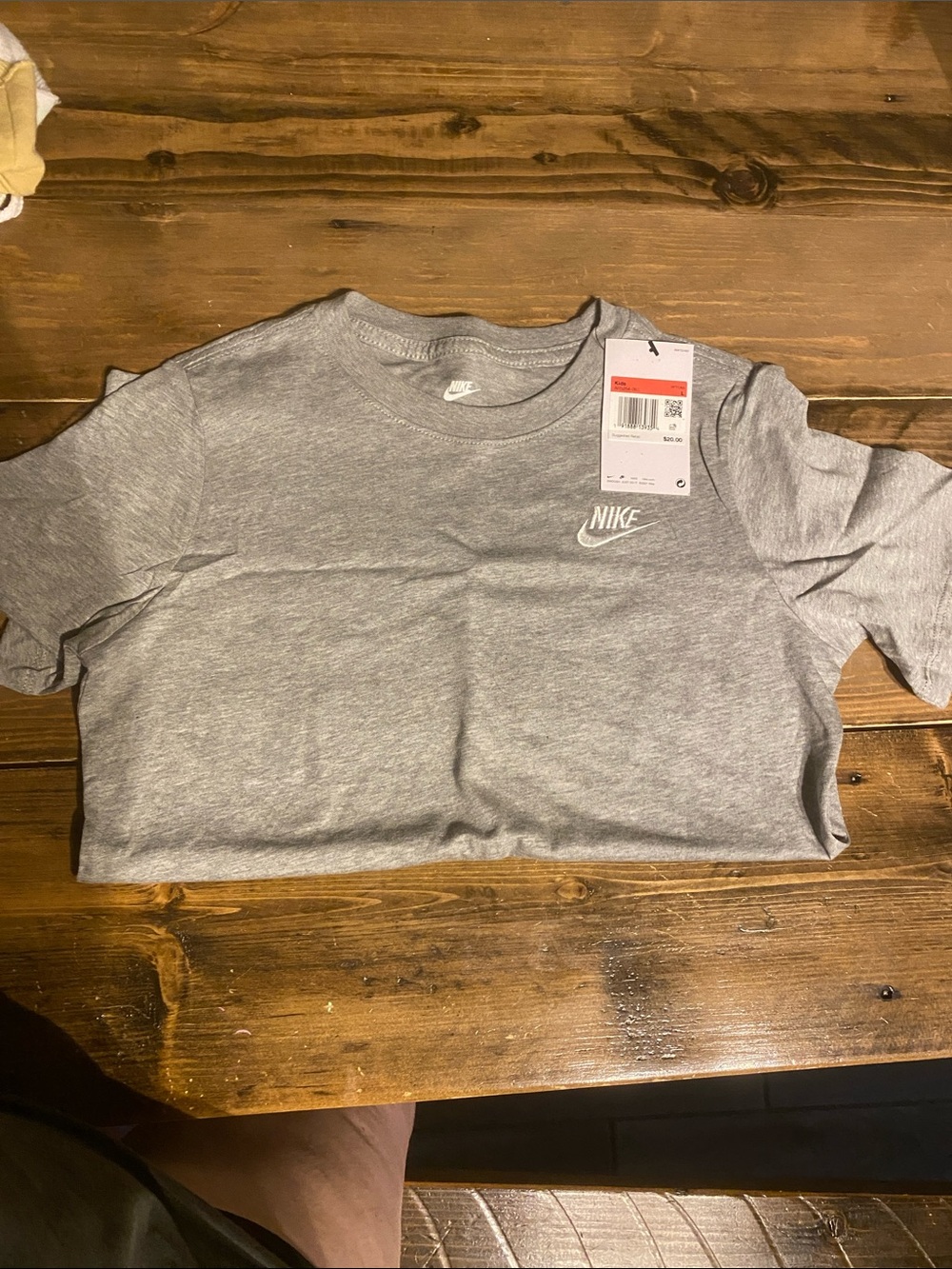 Nike Kids Gray T-Shirt with White Nike Swoosh